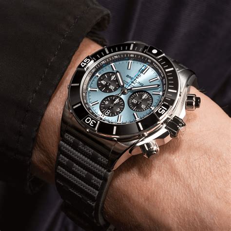 blue face breitling watch|Super Chronomat B01 44 .